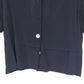 Clio V-Neck Button Front Blouse Black Short Sleeve Lightweight Women's Small