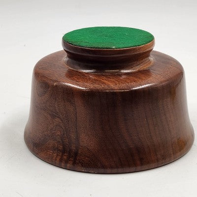Wood Footed Salad Bowl 6.5" Felt Base Decorative Display Beautiful Grain