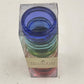 Set of 6 Pottery Barn Colored Glass Tealight Candle Holders in Original Box 7"