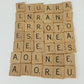 Scrabble Wood Tile Set 98 Letters 2 Blanks 4 7" Wood Tile Holders 1948 Vtg USA