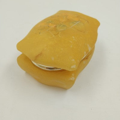 Genuine Alabaster Trinket Jewelry Box Hinged Lid 4" Hand Craft Italy George Good