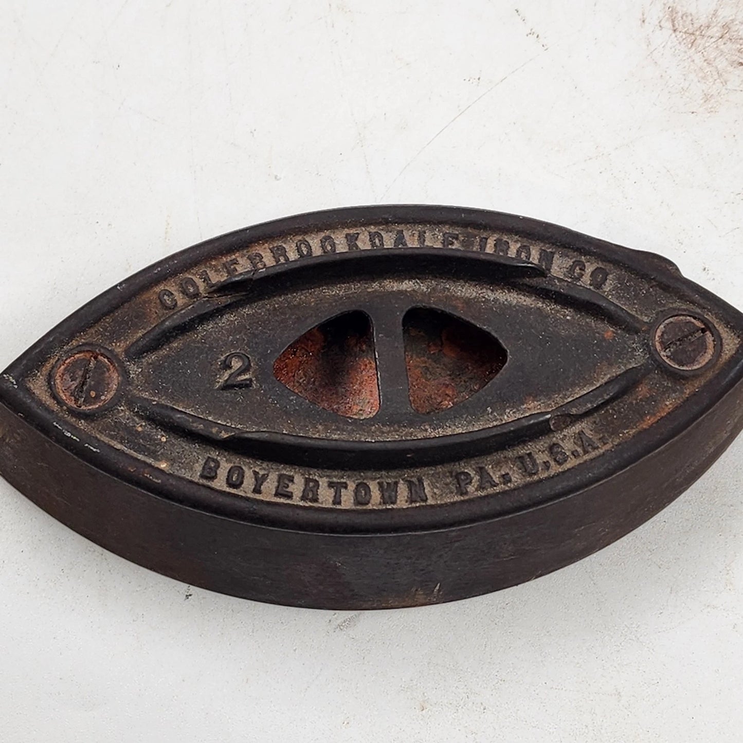 Mrs Potts Sad Iron Set Detachable Wood Handle Cast Iron Flat Iron No 2 Antique