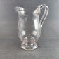 Heavy Crystal Manganese Glass Water Pitcher Fused Handle Design Footed Base Vtg