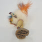 Rainbow C.Zopah Handmade Feather Folk Art Figure Colorful Wood Base 5" 154-168