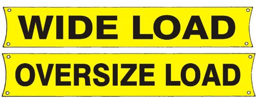 Reversible WIDE / OVERSIZE LOAD Safety Banner 18" x 96" Sign With Mounting Grommets BA-3001