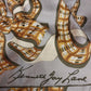 Ribbons & Bows Pattern Silk Rectangle Scarf 67" Kenneth J Lane Glentex Japan
