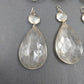 11 Almond Teardrop Crystal 2" Prisms w Octagon Faceted Beads Vintage Lamp Parts