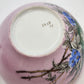 Pink Porcelain Teacup & Saucer Birds Nest Blue Flowers Gold Trim Vintage 5.5"