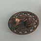 Vintage Root Beer Rhinestone Clip On Earrings Bronze Filigree