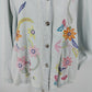 White Stag Light Denim Jacket XL Floral Embroidery 100% Cotton