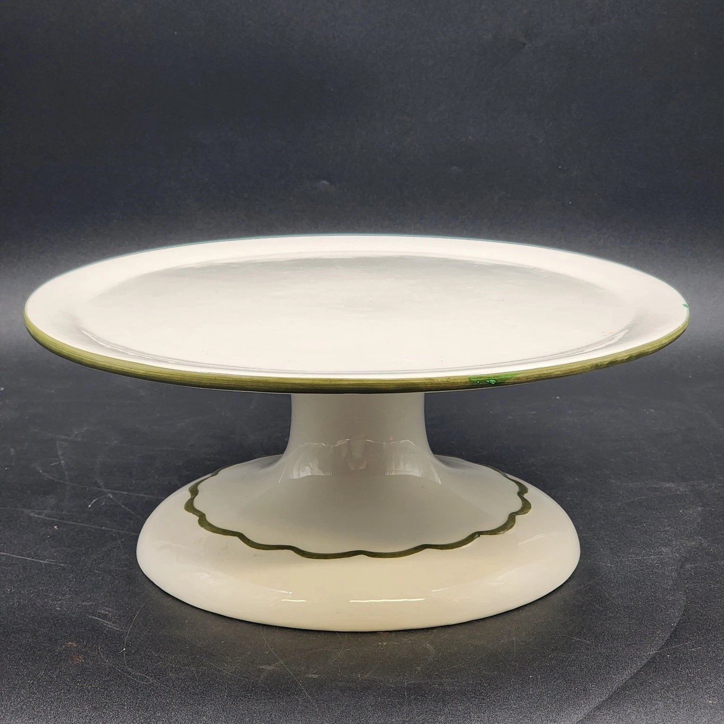 Franciscan Apple Covered Pedestal Cake Plate Large Earthenware Stand with Dome