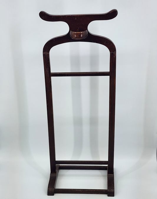 Wood Valet Butler Floor Standing Men's Clothes Suit Wardrobe Rack 45"h x 17"w