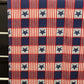 Red White and Blue with Stars Linen Table Runner Vintage July 4th Themed 92"x20"