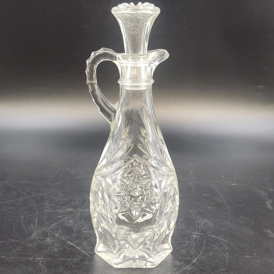 Anchor Hocking Early American PresCut Star of David Glass Cruet Stopper 7.75"x3"