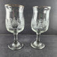 2 Arby's Stemmed Wine Glasses Winter Wonderland Tree Libby's Vintage 3" d x 7" h