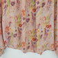 Ophelia Roe Floral Smocked Peasant Blouse Peach Long Sleeve Women's Small