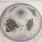 Frosted Purple Glass Lamp Shade Hand Painted Violets Beaded Fringe 16" Vintage
