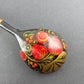 3 Wood Spoons Hand Painted Russian Khokhloma Lacquerware USSR Vintage Sizes Vary