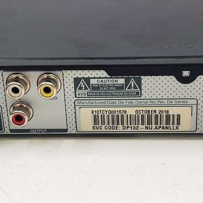 LG DP132 DVD Player w USB Direct Recording Black + Remote & AV Cables Untested