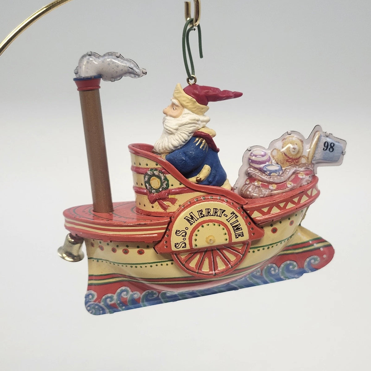 Hallmark Cruising Into Christmas S.S. Merry-Time Santa Ornament 4" Holiday 1998