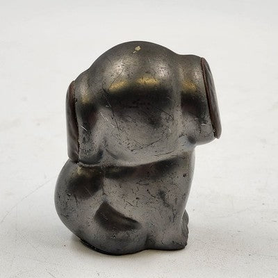 Pewter Brass Puppy Figurine Big Eyes Ears Small Dog Statue China 2.75"
