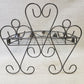 Ornamental Gray Wire Wall Shelf Basket Leaf Pattern Metal Storage
