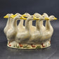 Ceramic Bowl 9" Planter Holland Mold Circle Of Ducks Signed Homemade Vintage 80s
