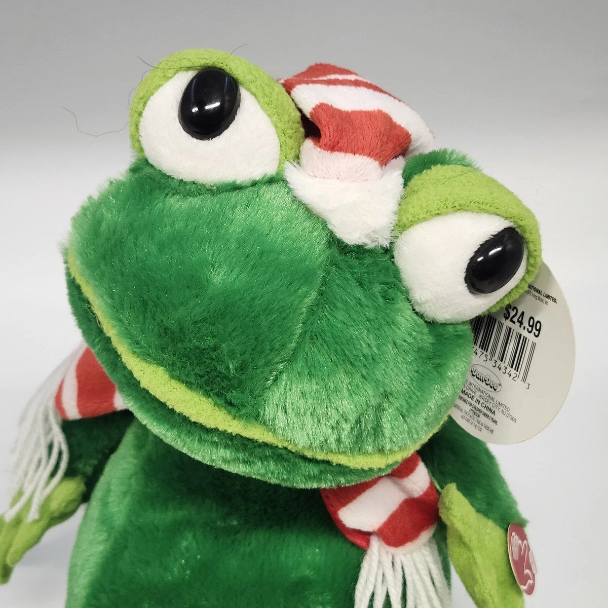 Dan Dee Christmas Frog Plush Singing Animated Friends Light Up Hat Scarf w Tags