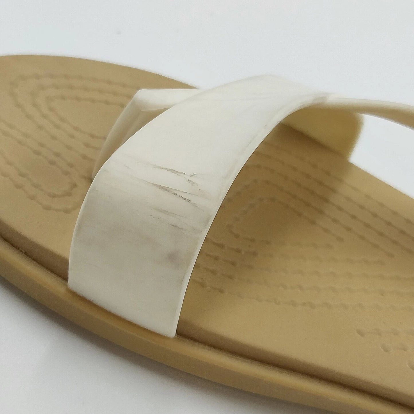 Crocs Iconic Comfort Tulum Sandals White Straps Women's 7 Buckle Comfort Slipper