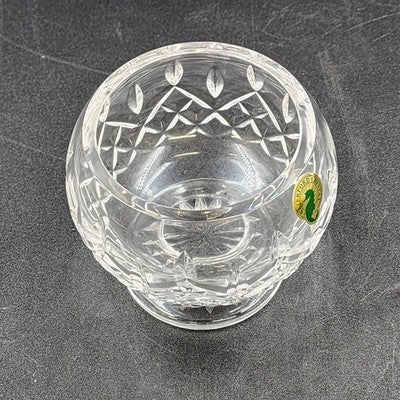 Open Sugar Bowl Waterford Lismore Footed Signed Elegant Crystal Glass