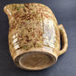 Morton Pottery Beige & Brown Ceramic Spongeware Pitcher Vintage Barrell Style