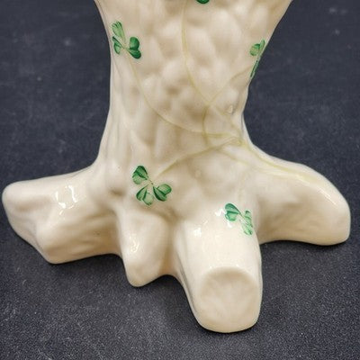 Belleek Shamrock Tree Trunk Bud Vase Vintage Irish Porcelain Made in Ireland EUC
