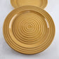 6 Home Trends 8" Salad Plate Round Ring Design 2 Yellow 2 Green 2 Blue Excellent