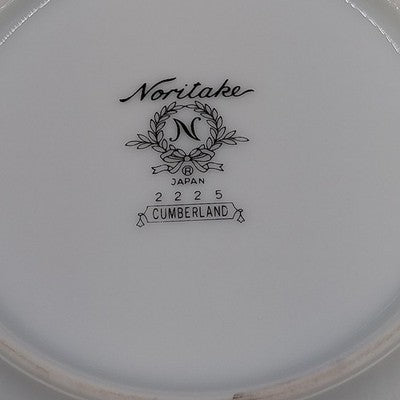 Noritake Cumberland Dessert Bowl 5.5" White Flowers Platinum Trim Vintage Japan