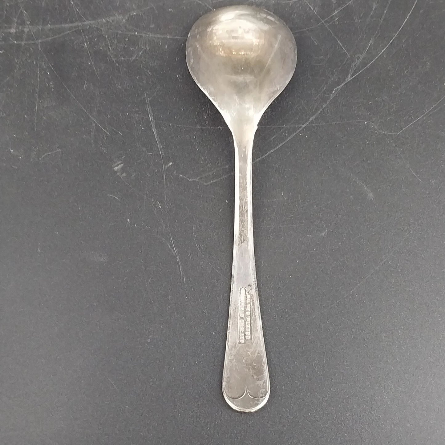 Vintage Raimond Silverplated Crystal Footed Oval Dish Spoon