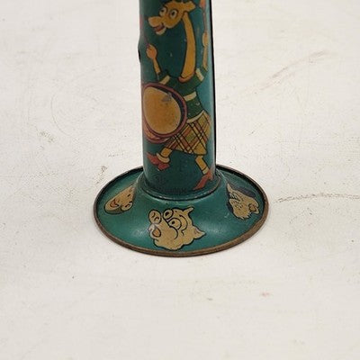 Metal Tin Lithograph Horn Kazoo 6.75" Cartoon Characters Toy Musical Instrument