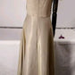 Michaelangelo Beige/Gold Tone Long Evening Dress.