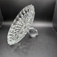 Nachtmann Crystal Bowl Covered 3 Pedestal Feet Vintage Diamond Point Pattern