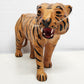 Large Leather Wrapped Tiger Figurine Walking Vintage 15" L x 3½" W x 7½" H