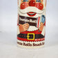 Tootsie Roll Santa Candy Container Jar Plastic Cardboard 1980s Holiday Vintage