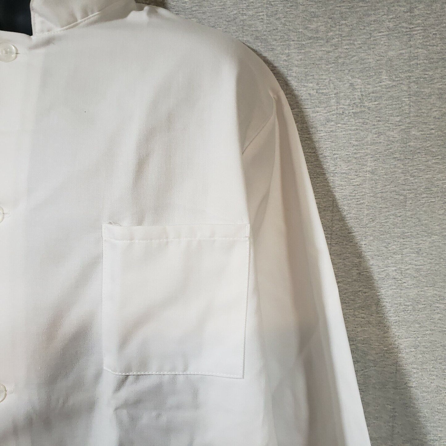 White Traditional Server Coat XL Fame Fabrics 4 Buttons Military Collar C102