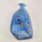 Milano Murano Sommerso Art Glass Vase Blue White Eyes 11.5 Inch