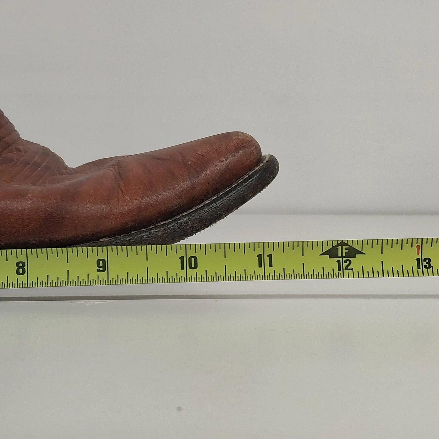Israel Brown Leather Cowboy Boots Embroidered Western Men's Size 8.5 Made Mexico