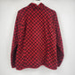 Karen Scott Sport Women's Fleece Jacket Large Red Black Plaid Full Zip Pockets