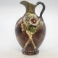 Pottery Pitcher 5" Brown Drip Glaze Hand Applied Floral Art Signed G. Wyand Vtg