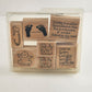 Set of 7 Stampin' up! Rubber Stamps Wooden Mounted Cuddles and Tickles Design