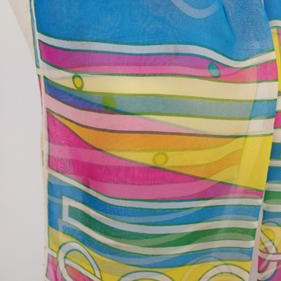 Abstract Design Women's Scarf Multicolor Chiffon Rectangle Neck Warmer 16" x 45"