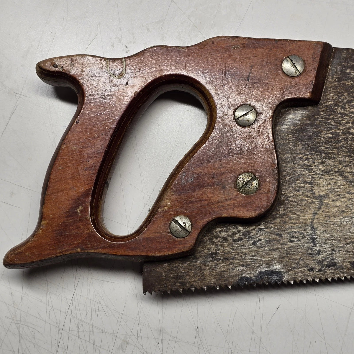Warranted Superior 26" Crosscut Hand Saw Eagle Medallion Wood Handle Vintage