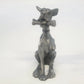 Kelly Waters Pewter Cartoon Dog 3" Seated Puppy Raised Paw Bone Animal Figurine