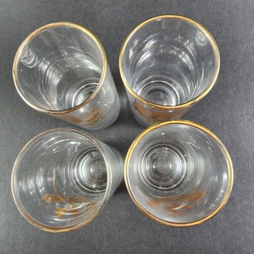 Set 4 Homer Laughlin Golden Wheat Tumblers 4 ounce Heavy Bottom Glasses 4" x 2"